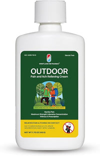 Westlake HB Pharma Outdoor Pain & Itch Relief Cream, Lidocaine 4%, 1 Bottle, Maximum Strength, First Aid for Cuts, Burns, Bug Bites, Sunburn