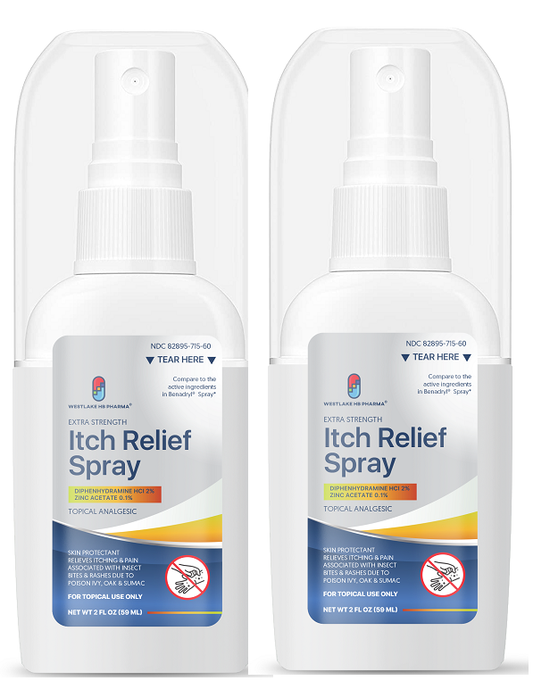 Westlake Extra Strength Itch Relief Spray | Relieves Pain and Itching of Insect Bites, Poison Ivy, Sunburn, Minor Cuts - 2PK - Westlake HB Pharma