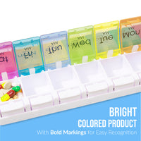 Renoir Weekly (7-Day) AM/PM Push Button Pill Organizer and Planner (XL) | Arthritis Friendly - Westlake HB Pharma