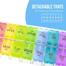 Renoir Weekly 7-Day AM/PM Push Button Pill Organizer Planner- Arthritis Friendly - 2 PK - Westlake HB Pharma