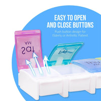 Renoir Weekly 7-Day AM/PM Push Button Pill Organizer Planner- Arthritis Friendly - 2 PK - Westlake HB Pharma